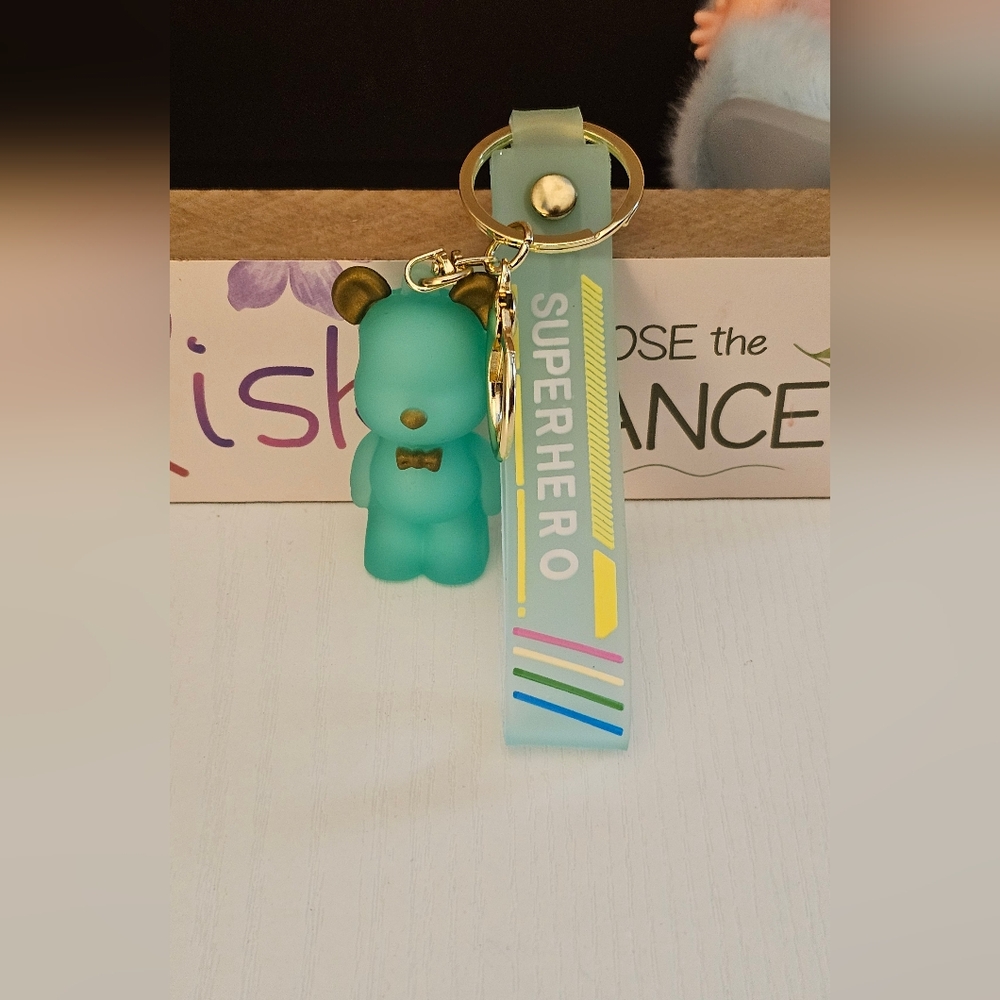 Super Hero Bowtie Bear Wristlet Keychain